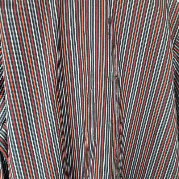 Roamans Womens Top 3X Plus Long Sleeve Button Up Black Red Stripe STR163E - Picture 6 of 8